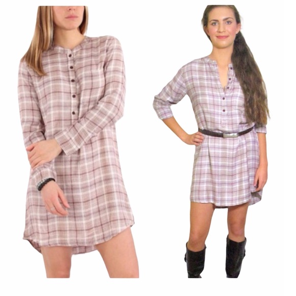 🔴 VOLCOM Plaid Henley Tunic Mini Dress NWT - Picture 11 of 13